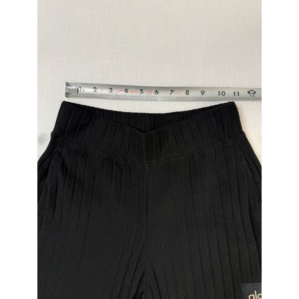 Alo Yoga Black Ribbed Knit Bralette and Wide Leg Pants Lounge Set Womens small - Picture 10 of 10